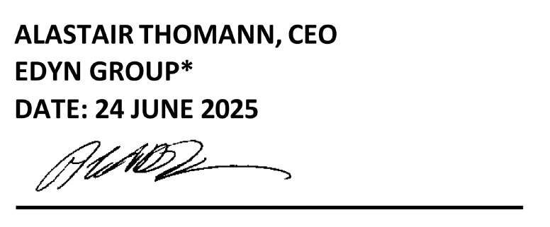 Alastair Thomann, CEO, signature