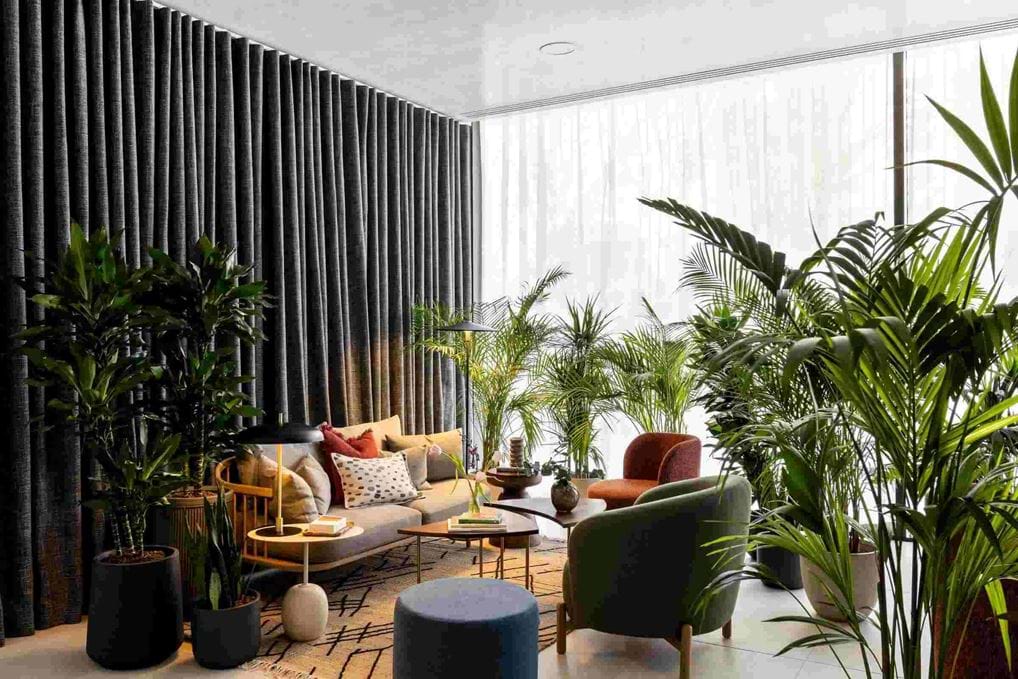 <p>Lobby area at Cove - Landmark Pinnacle, Canary Wharf. Credit: Penguin&rsquo;s Egg.</p>